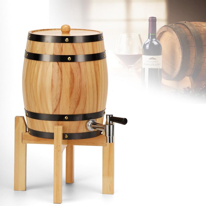 SERdeerCH 3L Wooden Beer Tower Dispenser Drink Built in stainless steel liner, which can hold beer, red wine, white liquor, cocktails, etc Removable Easy to Clean Keg Tag for Party - Image 1